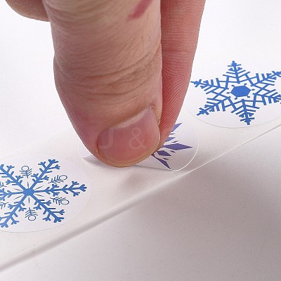 Christmas Themed Flat Round Roll Stickers LS-DIY-B045-04A-1