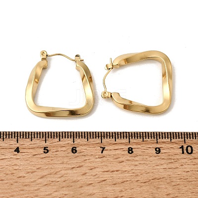 Ion Plating(IP) 304 Stainless Steel Trapezoid Hoop Earrings for Women EJEW-P202-05G-1