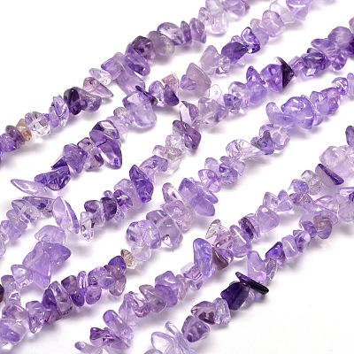 Natural Amethyst Chip Bead Strands X-G-M205-58-1
