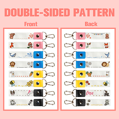 PU Leather & Cotton Name Marker Keychain AJEW-WH0514-001-1