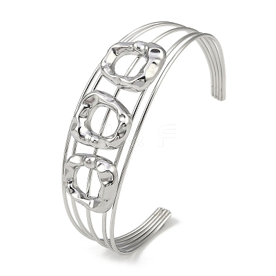 Non-Tarnish 304 Stainless Steel Hollow Open Cuff Bangles BJEW-Q348-03P-06-1