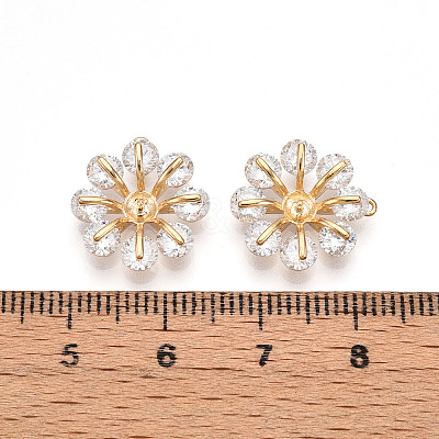 Brass Micro Pave Cubic Zirconia Pendants ZIRC-T016-20-1