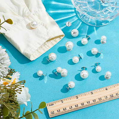 48Pcs 3 Styles Plastic Pearl No Sewing Buttons FIND-NB0006-78B-1