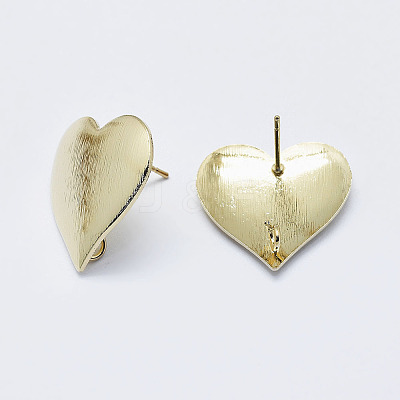 Brass Stud Earring Findings X-KK-G331-27G-NF-1