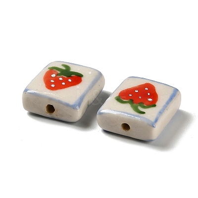 Printed Handmade Porcelain Beads LAMP-D303-06F-02-1