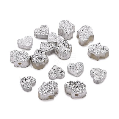 16Pcs 2 Style  Imitation Druzy Gemstone Resin Beads RESI-NB0001-54-1