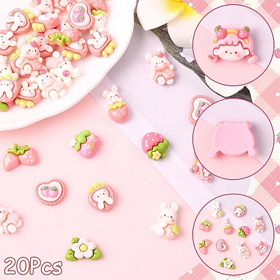 20Pcs Cute Opaque Resin Decoden Cabochons RESI-YW0005-48-1