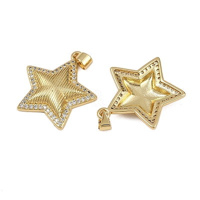 Brass Micro Pave Cubic Zirconia Pendants KK-I358-054A-G-1