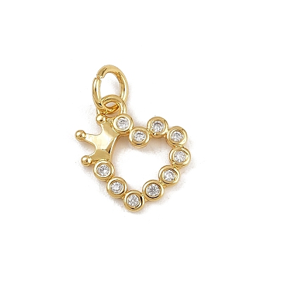 Brass Micro Pave Cubic Zirconia Charms KK-H077-02G-01-1