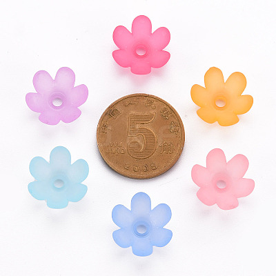 Frosted Acrylic Bead Caps X-MACR-S371-07A-1