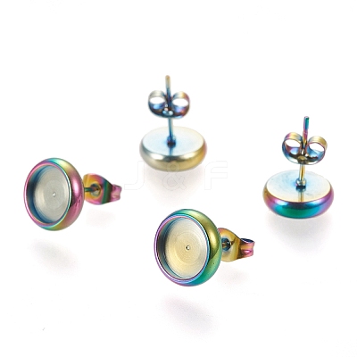 Ion Plating(IP) 304 Stainless Steel Stud Earring Settings LS-STAS-K202-05C-M-1