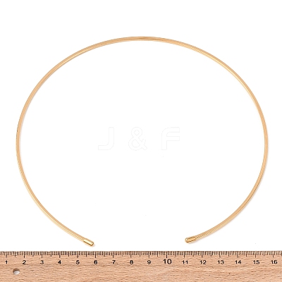 2MM 201 Stainless Steel Wire Cuff Choker Necklace NJEW-Z098-03G-1