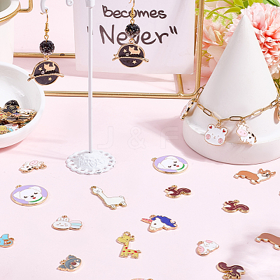 80Pcs 20 Styles Alloy Enamel Pendants ENAM-SC0007-08A-1