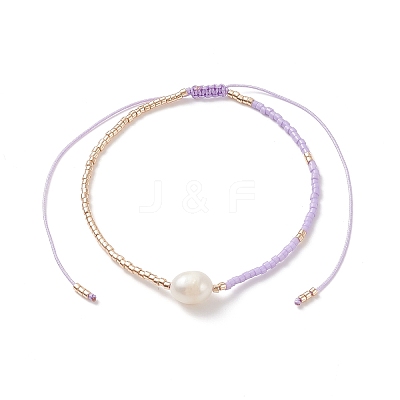 5Pcs 5 Colors Natural Pearl & Glass Seed Braided Bead Bracelets Set for Women BJEW-JB08888-1