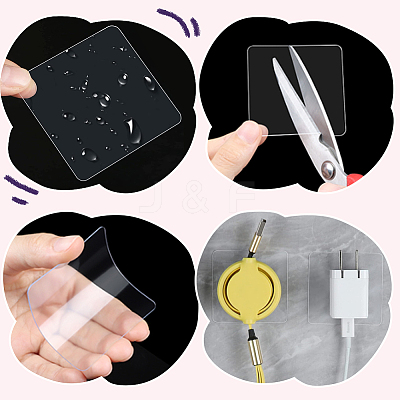 40Pcs Square Transparent Silicone Double-sided Tape DIY-SC0031-07-1