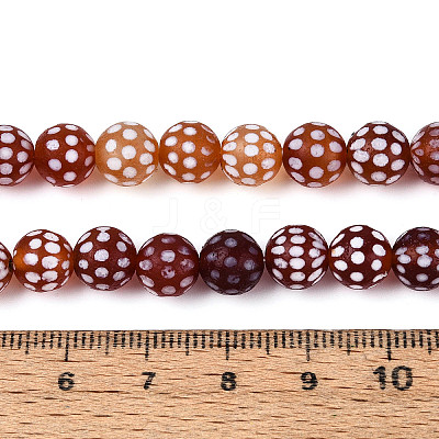 Tibetan Style Natural Agate dZi Beads Strands G-T144-36A-02-1