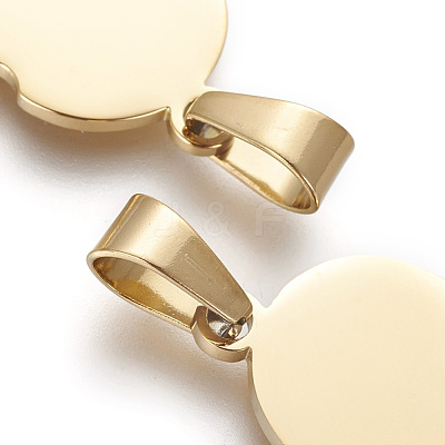 304 Stainless Steel Split Pendants STAS-F214-01G-1