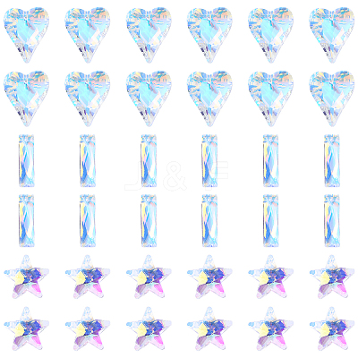 30Pcs 3 Styles Glass Pendants GLAA-YW0004-70-1