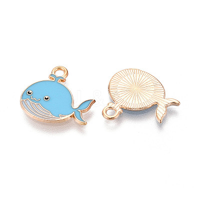 Marine Animals Alloy Enamel Pendants X-ENAM-T022-34B-1
