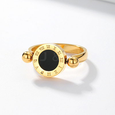 Roman Numerals Brass Finger Ring IJ4807-08-1