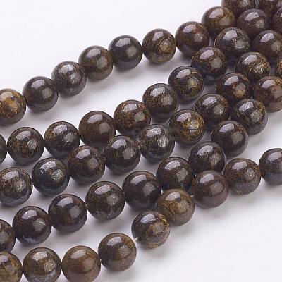 Natural Bronzite Beads Strands G-Q605-25-1