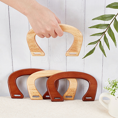 4Pcs 2 Colors Oakwood Bag Handles FIND-WR0001-56A-1