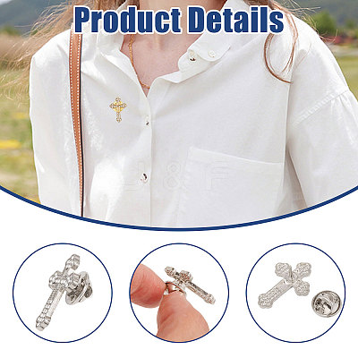 4Pcs 2 Colors Zinc Alloy & Rhinestone Lapel Pin Backs for Backpack Clothes JEWB-PH0002-07-1