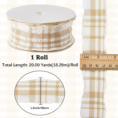 1 Roll Polyester Ruffled Ribbon SRIB-CY0001-14E-1