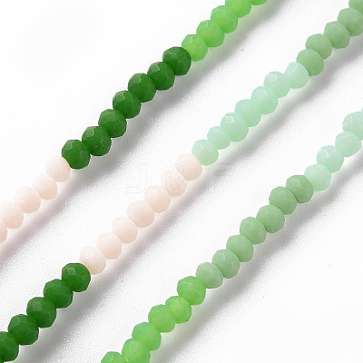 Opaque 7 Colors Frosted Glass Beads Strands FGLA-T002-02A-A02-1