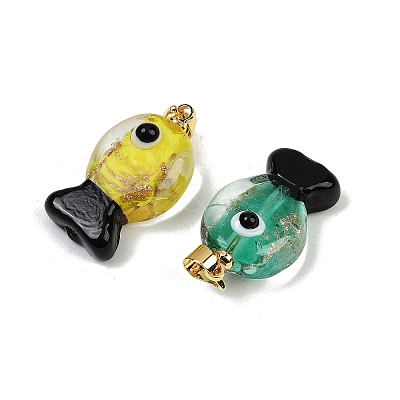 Handmade Lampwork Pendants LAMP-A007-01G-04-1