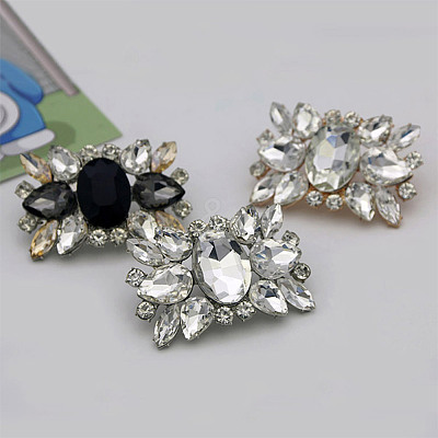 Alloy Glass Detachable Shoe Buckle Clips FIND-WH0423-73P-02-1