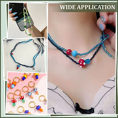 80Pcs 10 Colors Handmade Lampwork Beads LAMP-ME0001-06-1