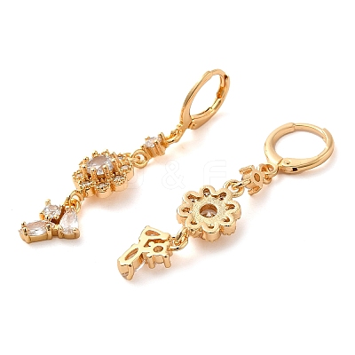 Rack Plating Golden Brass Dangle Leverback Earrings EJEW-B037-24G-1
