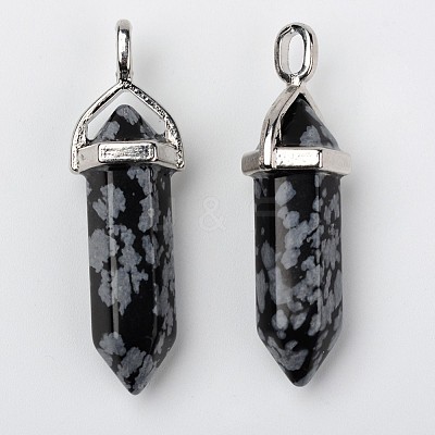 Natural Gemstone Double Terminated Pointed Pendants G-F295-05-1