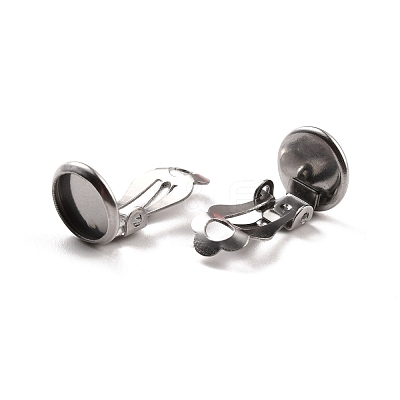 Non-Tarnish 316 Stainless Steel Clip-on Earring Findings STAS-I187-02B-P-1