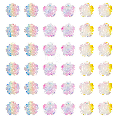 90Pcs 3 Colors Tricolor Opaque Resin Cabochons CRES-TA0001-44-1