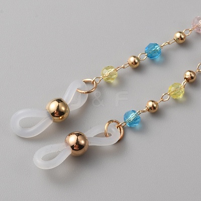 Plastic Round Beaded Eyeglasses Chains AJEW-WH0038-27-1