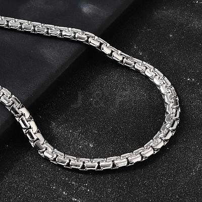 201 Stainless Steel Box Chain Necklaces for Men STAS-V011-01B-P-1-1