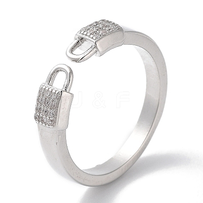 Brass Micro Pave Cubic Zirconia Cuff Rings RJEW-G310-04P-1