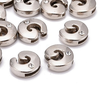 Letter Slider Beads for Watch Band Bracelet Making ALRI-O012-G-NR-1