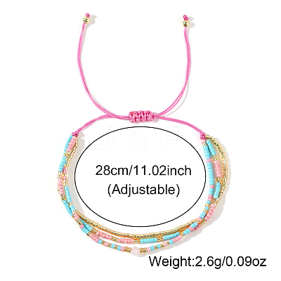 Summer Glass Seed Cylinder Beads Braided Bead Bracelets RV6392-2-1