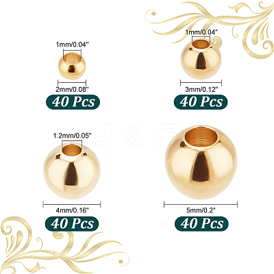 160Pcs 4 Styles Brass Beads KK-PH0005-81-1