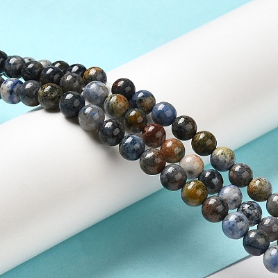 Natural Dumortierite Quartz Beads Strands G-H298-A06-03-1