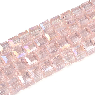 Electroplate Glass Beads Strands EGLA-D018-4x4mm-82-1