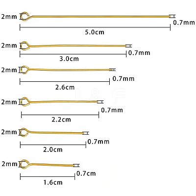 Brass Eye Pin KK-PH0036-18-1