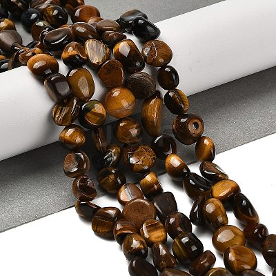 Natural Tiger Eye Beads Strands G-P497-01E-20-1