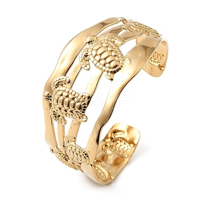 Ocean Theme 304 Stainless Steel Cuff Bangles for Women BJEW-Z171-01G-03-1