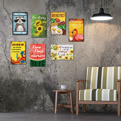 Rectangle with Word Vintage Metal Iron Sign Poster AJEW-WH0157-202-1