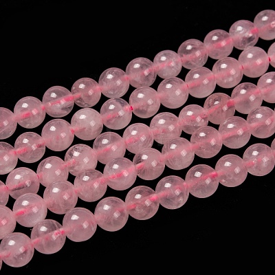 Natural  Rose Quartz Beads Strands G-L104-8mm-01-1