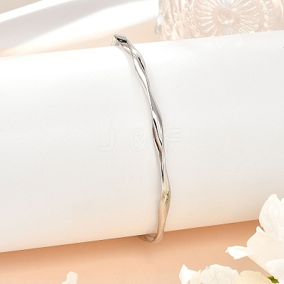 Wave Alloy Cuff Bangles BJEW-L701-04P-1